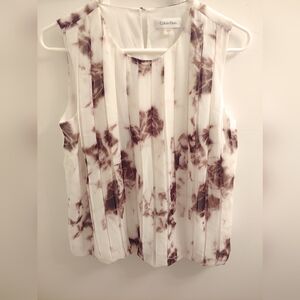 Calvin Klein Women's Pleated Sleeveless Blouse Size S